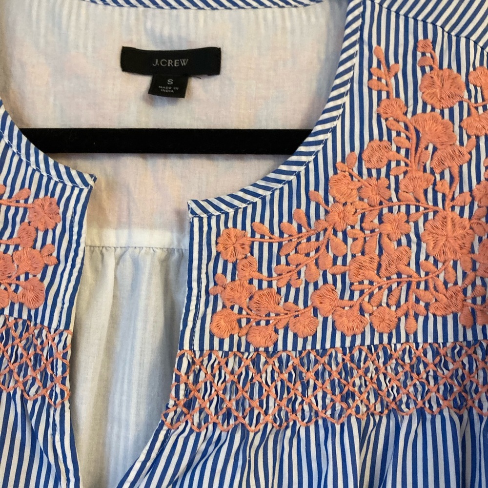 J crew striped embroidered dress - Picture 3 of 4